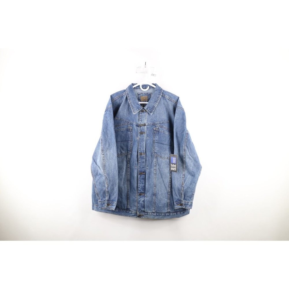 NOS Vintage 90s Marithe Francois Girbaud Mens 3XL Spell Out Denim Trucker Jacket